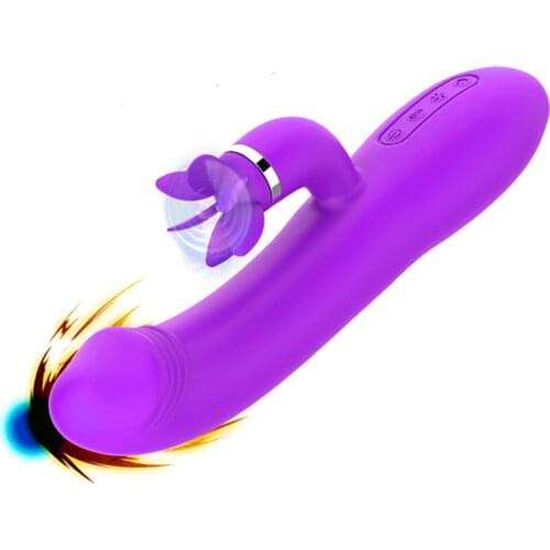 Licking Rotating AV Vibrator G-Spot Rabbit Vibrator Couple Sex Toys Couple Vibrator Female Sex Tools Multi-Frequency Masturbator