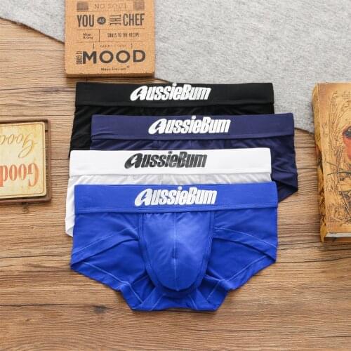 Modal mens elastic underwear comfortable printing youth briefs aussiebumT