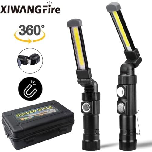 Multi Function Folding Work Light USB Rechargeable Built-in Battery COB LED Flashlight Camping Lights Torch Flashlight lantern