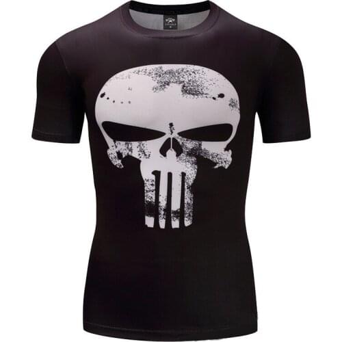 Mens Summer Fashion Short Sleeve O-Neck Skull 3D Printed T Shirt High Elastic Casual Plus Size S-3XL 4XL Men Tops Tee