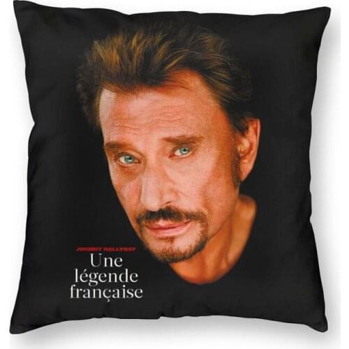 Soft Cool Johnny Hallyday French Singer Throw Pillow Case Home Decorative Custom Rock Music Cushion Cover Pillowcover For Sofa