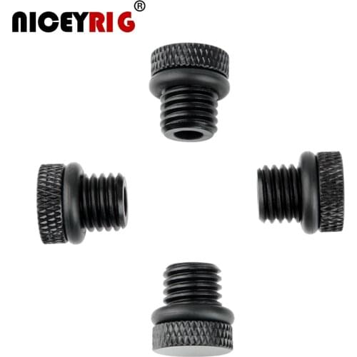 NICEYRIG 15mm Rod Stopper 15mm Rod Cap Screw 15mm Rod Dust-Proof Rig Shoulder Rig DSLR Camera Rig Aluminum Alloy Screw Pack of 4