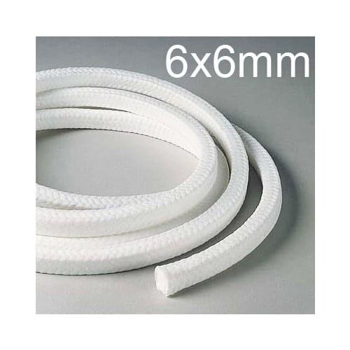 New 6x6mm PTFE braided Compression Packing,acrylic fiber packing ptfe, Filled Gland rope F4 Gland Packing,Pump, valve seal