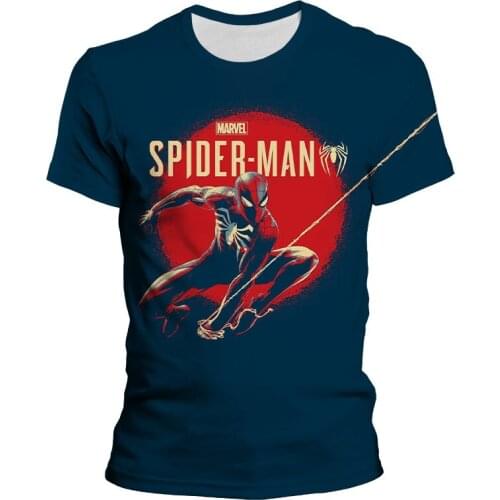 2021 New Fashion Mens T-shirts Summer Super Hero Spider Man Cool Children T Shirt Marvel 3D Print Casual Women Tee Tops