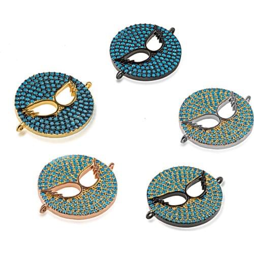 NEW Fashion Exquisite Color Crystal Personality Mask jewelry Accessories Connector Charm Unlimited Jewelry Wholesale