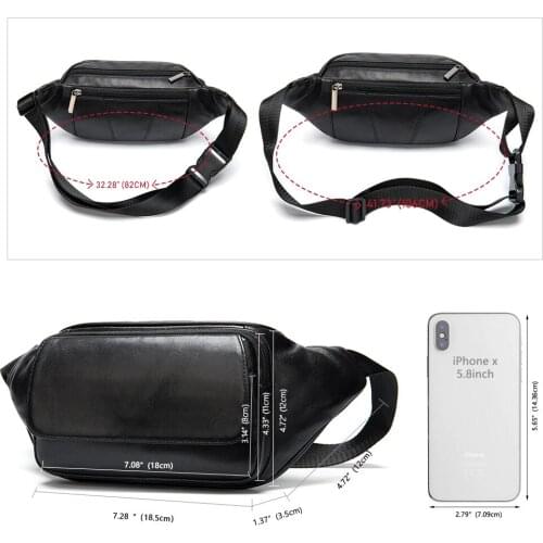 2020 New Arrival Vintage Fashion Fanny Pack Travel Waist Belt Bag Genuine Leather Pouch Sling Chest Bag
