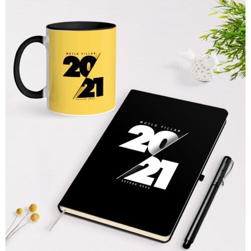 Personalized 2021 Happy birthday Black Notebook Pen and Mug Seti-9 Reliable Quality Cost-Effective New Year Fun Is