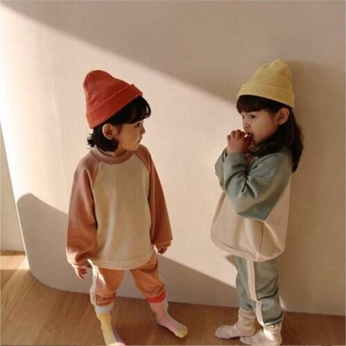 Baby Girls Boy Hooded Casual Clothing Set Children Sweatshirt Long Sleeve Autumn Korean Fashion Kids Outfits Tracksuit Suits