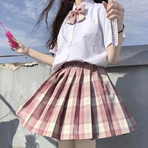 Japanese Sexy Mini Pleated Cosplay Skirts Lolita Style Kawaii A-Line JK Plaid Y2K High Waist Korea Harajuku Student Women Skirt