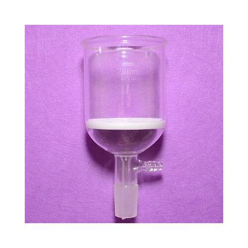Filter Funnel,250ML,24/29 Ground Joint,10MM Hose Connection,Porosity 3