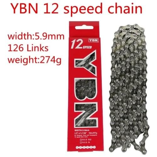 YBN S12 Chain 12 Speed Bicycle Chain MTB Road Bike Chain with magic button 126L 274g