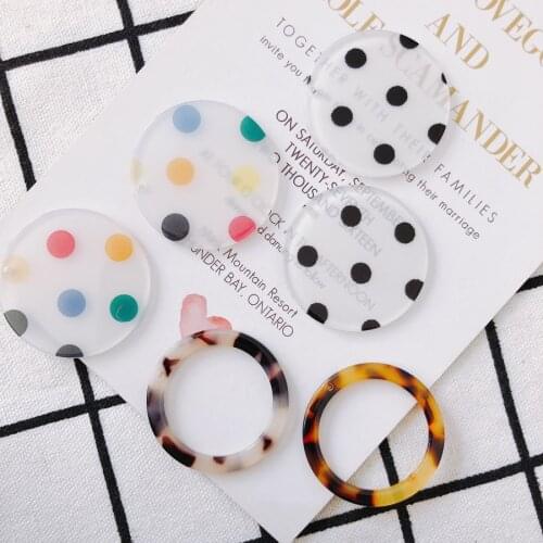 DIY Handmade Jewelry Accessories Resin Temperament Color Spotted Round Earrings Pendant Jewelry Accessories