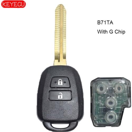 KEYECU Replacement Remote Car Key Fob 2B 433MHz + G Chip for 2012-2014 Toyota Yaris FCC: B71TA