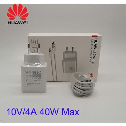 Original huawei supercharge charger wall charger 40w for huawei p30 mate 30 20 RS nova 7 6 5 pro Honor 30 10V 4A super charging