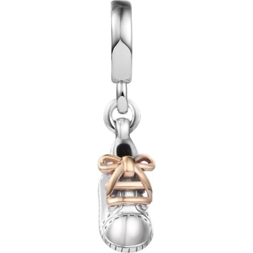 Fits Pandora Bracelets 925 Sterling Silver Baby Shoe Dangle Charm Beads for Women DIY Making Fashion Jewelry kralen