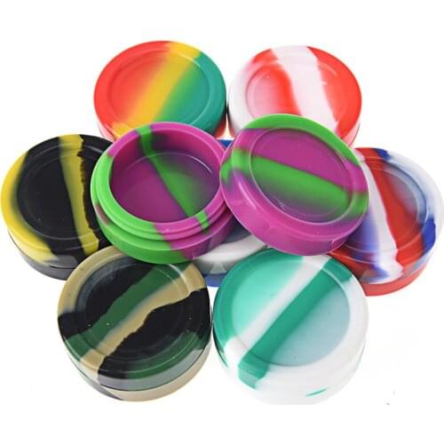 1PCS The mini round Non-stick Silicone Container For Wax Bho Oil Butane Vaporizer Silicon Jars Dab Wax Container 10 ml wax jars