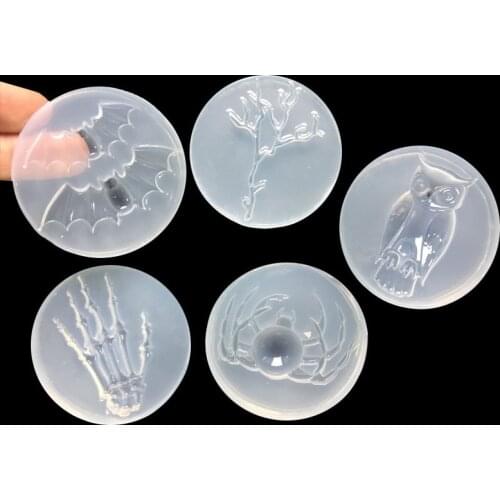1PCS UV Resin Jewelry Liquid Silicone Mold Bat Owl Spider Spider Animal Resin Molds For DIY Charms Making Jewelry
