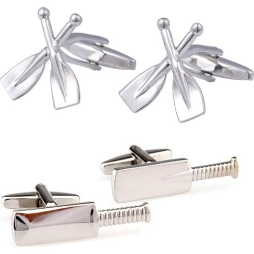 10pairs/lot Mini Oar Cufflinks Copper Plating Sport Oars Quant Cuff Link Mens Jewelry Accessory Wholesale