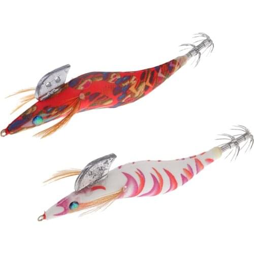 2 Pcs Squid Jig Hook Bionics Prawn Simulation Shrimp Design Fishing Bait