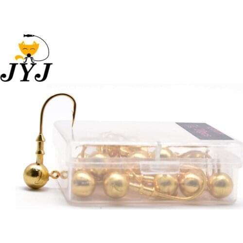 3.5g 5g 7g 10g 14g golden fishing hook, jig lead head hook fishing tackle soft worm user hook