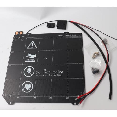 Prusa i3 MK2.5 3d printer MK52 heated bed 12V assembled, N35UH magnets, power cable, thermistor, textile sleeve mk2.5 heatbed