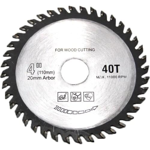 4 inch 40 tooth carbide carpentry saw blade 110 x 20 x 40T carpentry cutting 40T cutting sheet