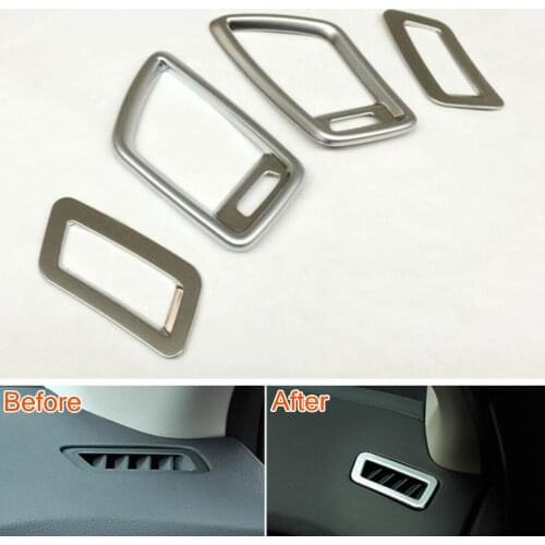 4pcs Car Inner Dashboard Air Conditioning Vent Outlet Cover silver car Styling trim Sticker ABS Fit For Nissan Qashqai 2016