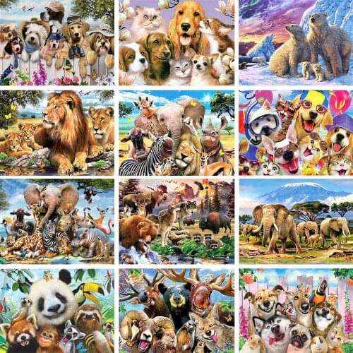 5D DIY Diamond Painting Animal Diamond Embroidery Rhinestone Art Picture Full Square/Round Handmade Mosaic Home Decoration Gift