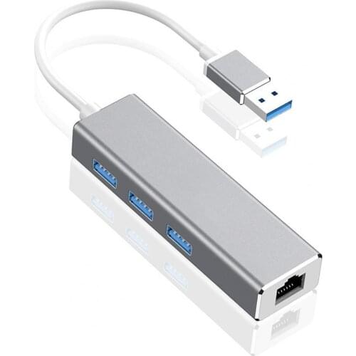 USB Ethernet USB Hub to RJ45 Lan Network Card 10/100/1000 Mbps Ethernet Adapter for Mac- iOS Laptop PC Windows- RTL8152 USB 3.0