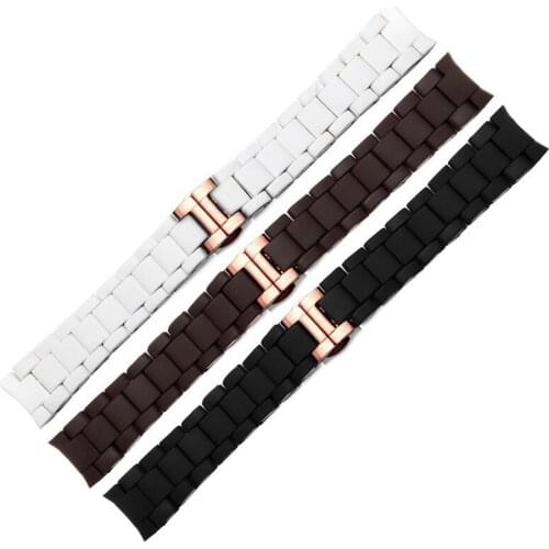16mm 18mm20mm 22 mm 24mm ar silica gelsteel belt watch, bracelet, butterfly, white, black and brown gift, installation tools