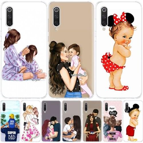 Super Baby mom Girl dad Phone Case for Xiaomi Redmi Note 9S 8T 8 7 8A 7 7A 6A 4X S2 MI 10 9 8 CC9 Lite F1 Pro Fashion Cover Capa