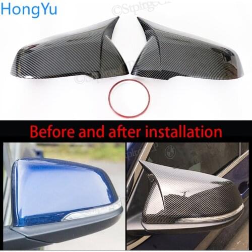 For BMW X1 F48 F49 Rear View Side Mirror Cover 1 Series F52 2 Series F45 F56 X2 F39 Z4 G29 Carbon fiber pattern Accessories