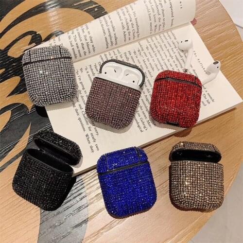 Glitter Sequins Bag Case For Apple Airpods Bluetooth Wireless Earphone Bling Rhinestone Case For AirPods Cover Charging Box Case