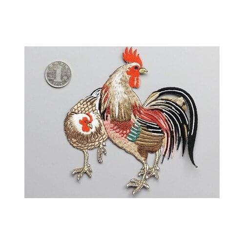 Chichens set applique patches for clothing fabric patch sewing iron on fashion parches bordados embroidered patches