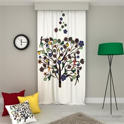 Erenev Ethnic Tree Single Wing Pattern Backdrop Curtain