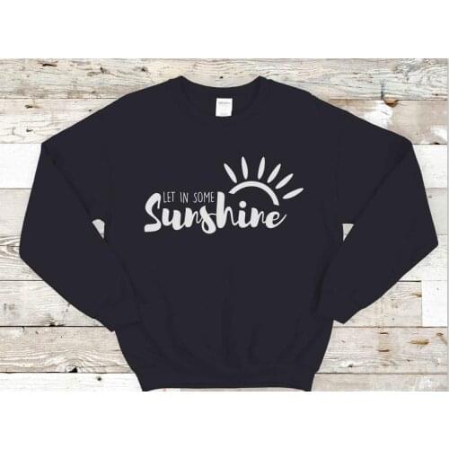 Harajuku Let In Some Sunshine Crewneck Sweatshirt Christian Faith Jesus Women Hoodies Aesthetic Vintage Cotton Top Drop Shipping