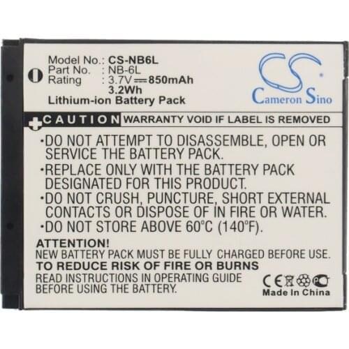 Cameron Sino 850mAh/1000mAh Battery NB-6L, NB-6LH for Canon Digital IXUS 200 IS IXUS 210,IXUS 105,IXUS 300HS,IXUS 310 HS, 85 IS