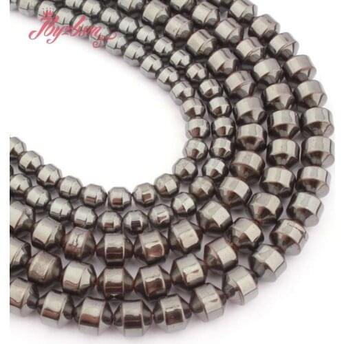 6mm 8mm Cone Beads Cone Black Hematite Stone Spacer Beads for DIY Men Women Accessories Necklace Bracelet Jewelry Making 15"