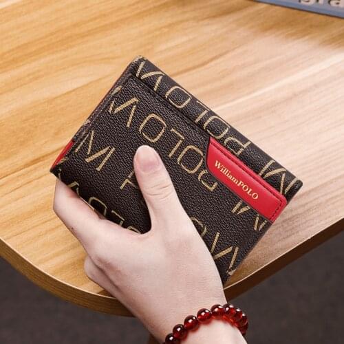 Wallet Women 2021 Lady Short Women Wallets Black Red Color Mini Money Purses Small Fold Female Coin Purse Card Holder