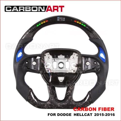 Forged carbon fiber Led racing Steering wheel for hellcat CARBON FIBER STEERING WHEEL for dodge hellcat 2016-2018