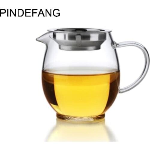 PINDEFANG Drop-free 650ml Heat-resistant Glass Fair Mug Serving Cup Pitcher pot Tea filter Gift teaset Kungfu teaware kettle