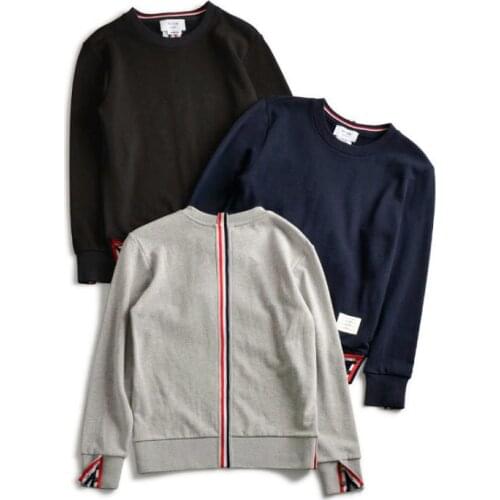 INS 2021 Fashion Brand TB THOM Spring Autumn hooded Clothing Cotton Jacket Women Sweatshirts O-Neck Slim Casual Sportswear Coat