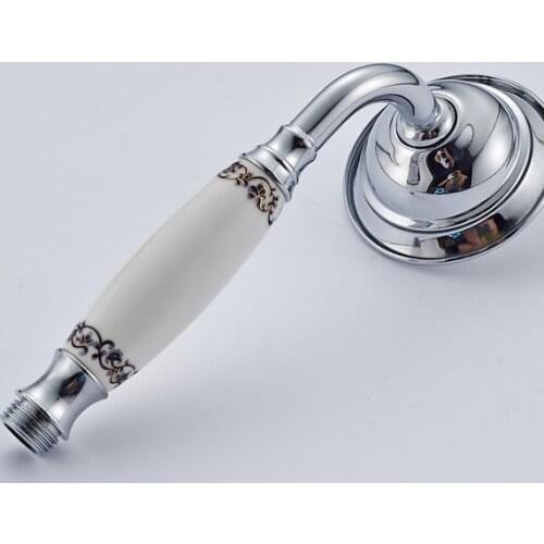 Shower Heads Chrome Solid Brass Bathroom Hand Held Shower Sprayer Head For Bath Saving Water Round Rainfall Shower Faucet Nhh018