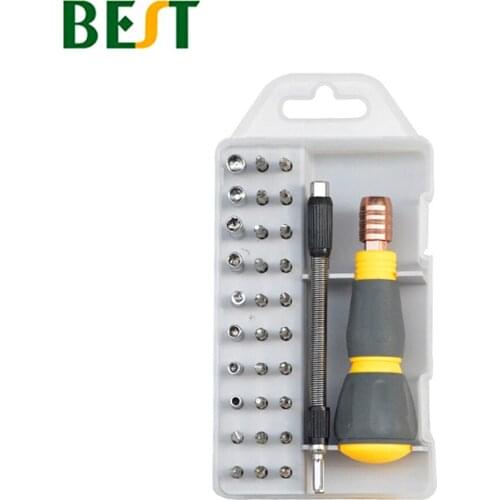 BST-2990D 33 PCS in 1 Quickly Two-Way Ratchet Acrewdriver Tools Multi-Function Maintenance Magnetic Screw Driver Bits Tools