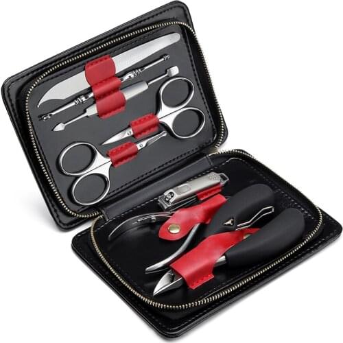 8pcs/Nail set Nail Art Scissors Toe Cutter Tools Professional Nail Tools Ear Digger Tools Shearer Dead skin push for Manicures