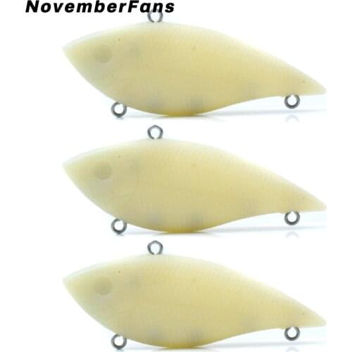 NovemberFans 10pcs/lot Hard Plastic Blank VIB Lure 7cm 9.3g Rattling Unpainted Hard Bait Fishing Tackle