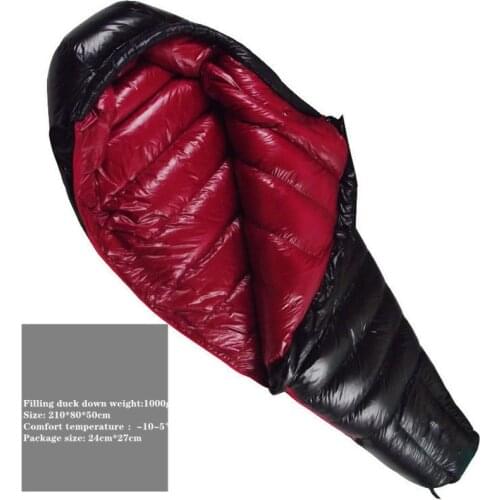 Outdoor Camping Down Sleeping Bag 210*80*50cm Filling Duck Down 1000g Sleeping Bag For Travel Hiking Camping Equipment