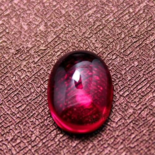 Joanlyn Ruby Oval Cabochon Smooth Polished Surface Egg Shape Blood-red Ruby Cabochon Flat Back Multiple Sizes to Choose C11R