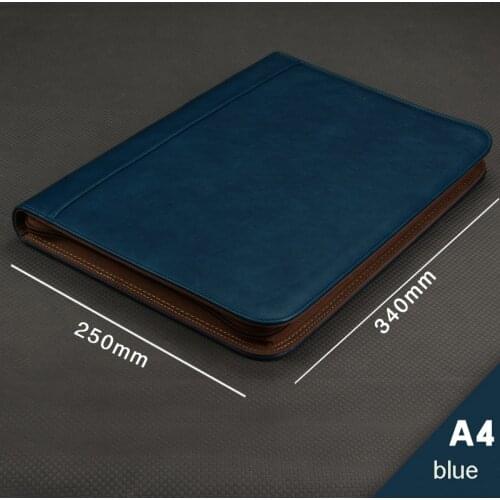 Multifunctional PU leather A4 folder for documents document folder a4 portfolio with 4 ring binder zipper folders briefcase