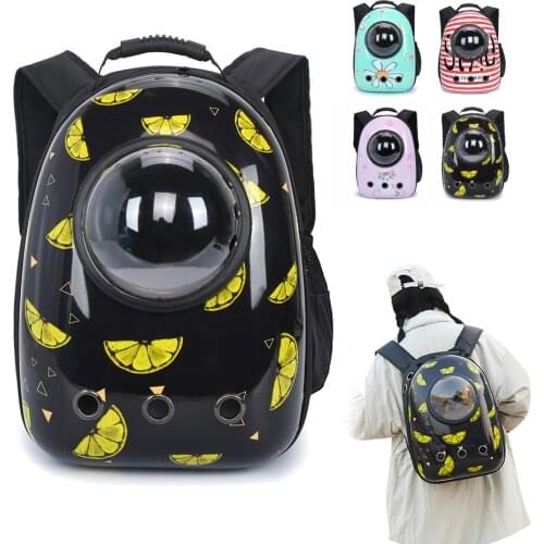 Portable Cat Carrier Bag Breathable Outdoor Cat Puppy Bag Travel Backpack For Cats Transparent Space Capsule Pet Backpack Bag